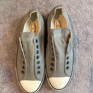 Men’s John Varvatos Grey Low Top Converse Laceless Gray Sneakers - Size US 8.5